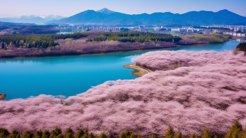 平坝万亩樱花园蓝天粉色樱花春天的浪漫美景户外摄影,高清,摄影图,摄影图片,图片大全,摄影图免费下载
